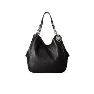 MICHAEL KORS FULTON LEATHER HOBO BAG